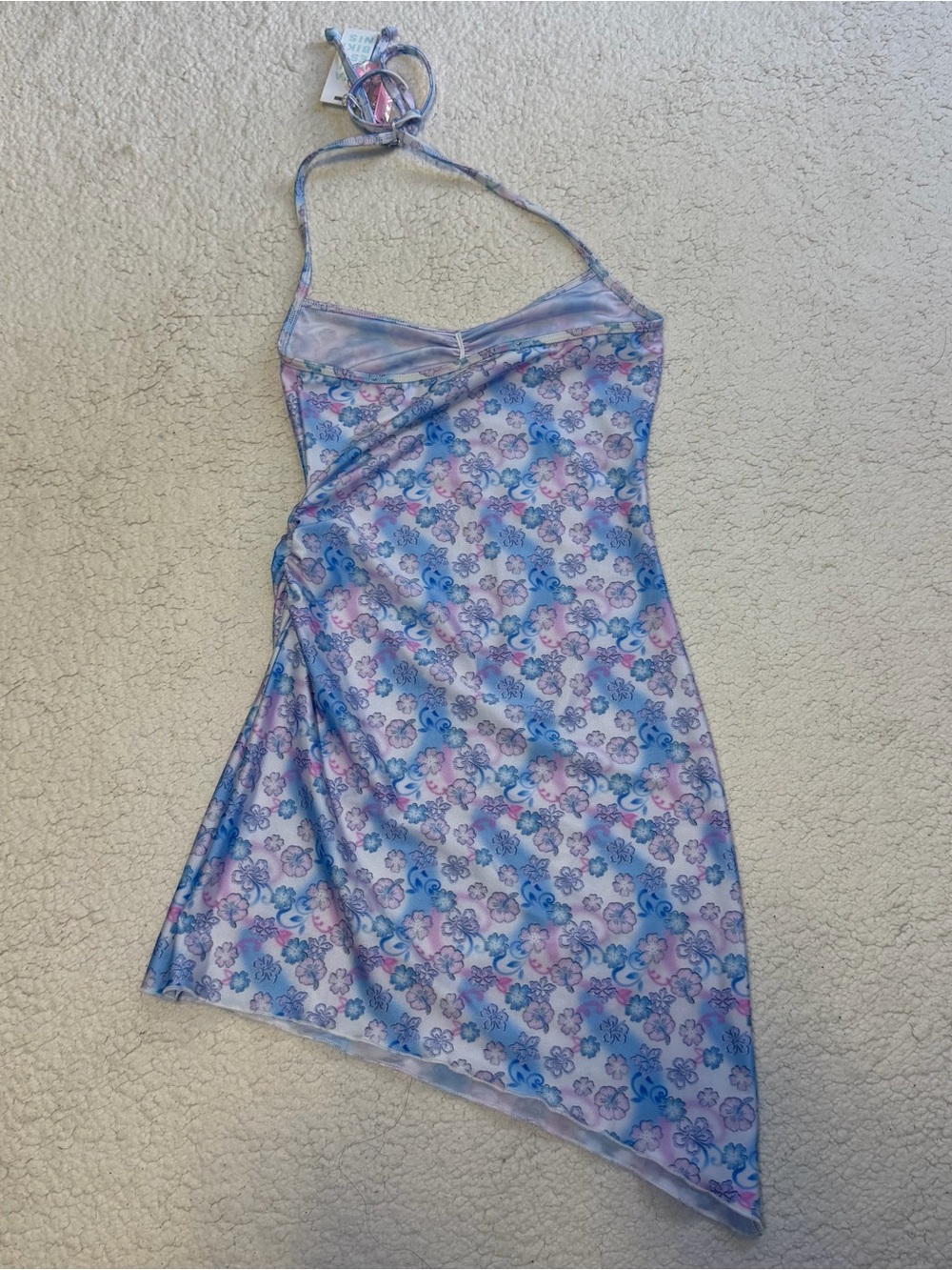 NWT Frankie’s Bikinis 310 Asymmetrical Shine Mini Dress Floral Size Small - Picture 10 of 10